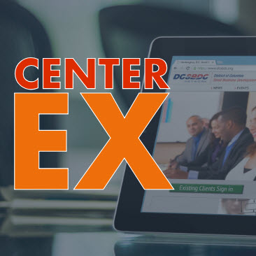 Center EX shown on tablet on a business desktop